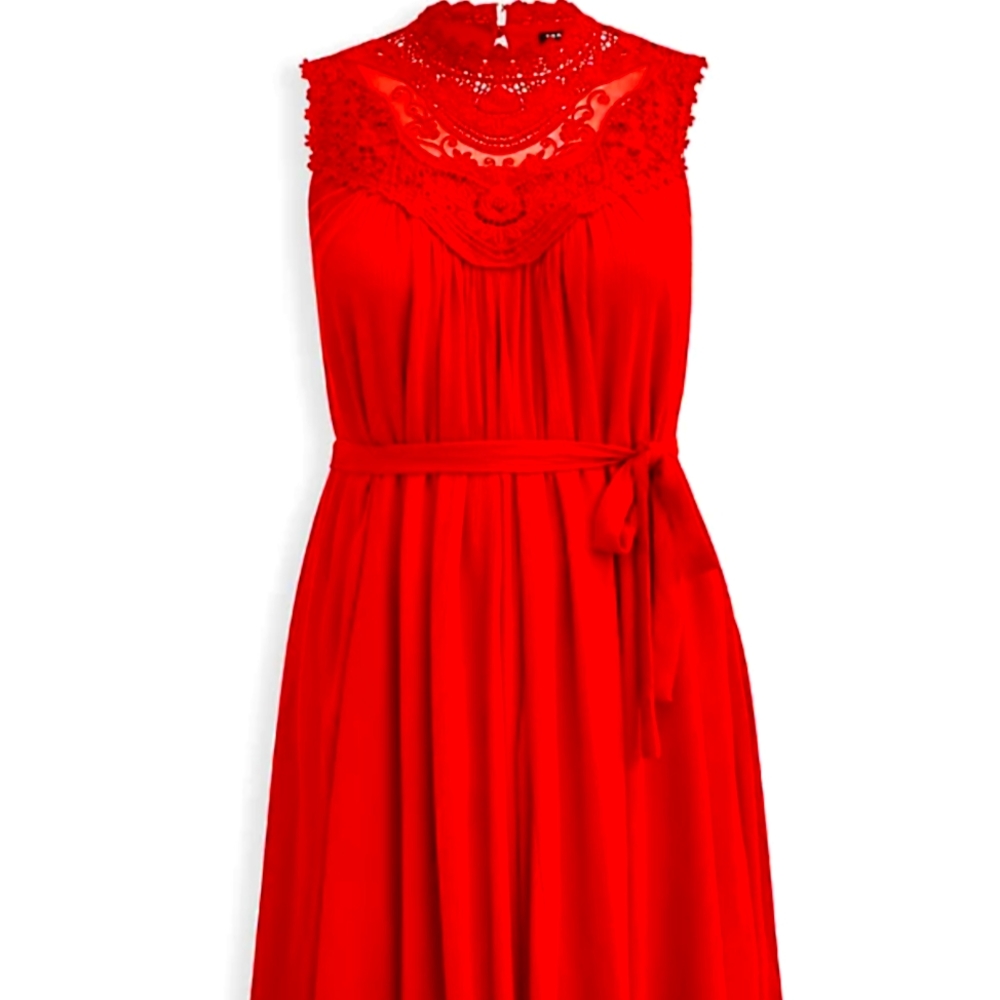 Crochet red dres tank gazcue without tie